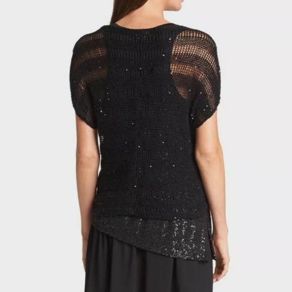 Eileen Fisher Sequin Chainmail Knit Top - Picture 3 of 12